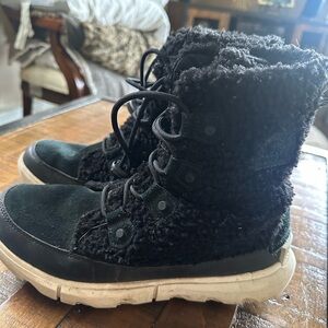 Sorel Black and Cream Women's Boots